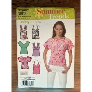 Simplicity Sewing Pattern 0603 UNCUT Summer Trends easy to sew tops Karen Z